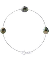 Ateliers Saint Germain - Bracelet 3 Real Cultured Tahiti Pearls Circled 8-9 Mm - Lyst
