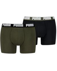 PUMA - Basic Boxer 2-Pack 701226387 Forest Night - Lyst