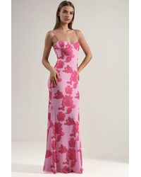 Hiccup - Floral Print Heart Collar Maxi Dress - Lyst