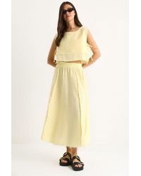 Bianco Lucci - Textured Blouse & Skirt Muslin Fabric Two-Piece Set - Lyst