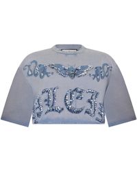Philipp Plein - Cropped T-Shirt Butterfly Tattoo - Lyst