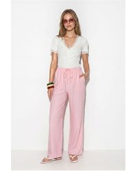 Bianco Lucci - Wide-Leg Crepe Trousers - Lyst