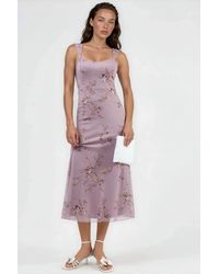 Hiccup - Floral Midi Dress With Heart Collar - Lyst