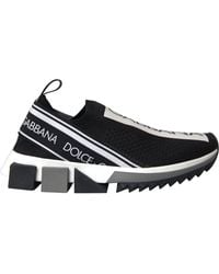 Dolce & Gabbana - Schoenen ,Zwart ,Katoen Sorrento Sneakers Met Logo - Lyst