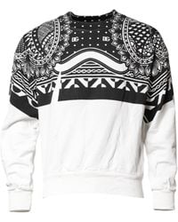 Dolce & Gabbana - Bandana Print Crew Neck Long Sleeve Sweater - Lyst