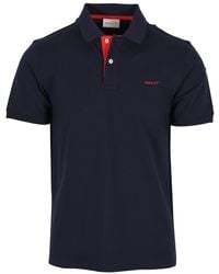 GANT - Contrast Collar Ss Polo Shirt Evening Cotton - Lyst