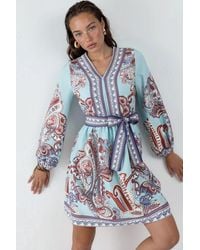 Msn-Collection - Patterned A-Line Mini Dress - Lyst
