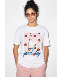 Bianco Lucci - Printed Relaxed Fit Crew Neck T-Shirt - Lyst