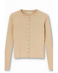 MixRay - Buttoned Slim Fit Ribbed Knit Cardigan - Lyst