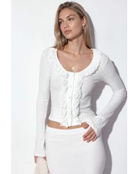 Busem - Fitted Ribbed Crop Cardigan - Lyst