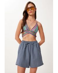 Happiness İstanbul - High Waist Wide Leg Cotton Shorts - Lyst