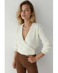 Hiccup - V-Ausschnitt Knöpfe Wickel-Pullover - Lyst