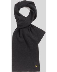Lyle & Scott - Lamswol Mix Geribbelde Sjaal - Lyst