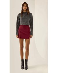 Hiccup - High Waist Mini Skirt With Slit - Lyst