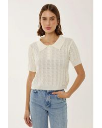 Hiccup - Shirt Collar Knit Top With Hair Braid Pattern - Lyst