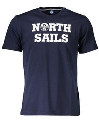 North Sails - Blauwe Katoenen T-Shirt Voor Mannen - Lyst