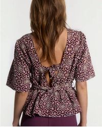 Aaiko - Top Korte Mouw Georgie Lace Co 5 - Lyst