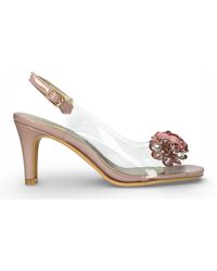 Laura Vita - Mira 05 Clear Rose Slip-On Cinderella Tapered Pump Heel Ankle Strap Sandals - Lyst