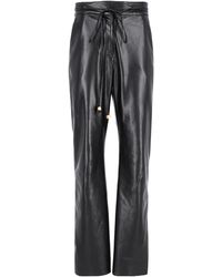 Nanushka - Broek Met Hoge Taille En Wijde Pijpen - Lyst