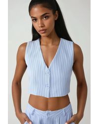 Hiccup - Pika Collection Fitted Striped Crop Vest - Lyst