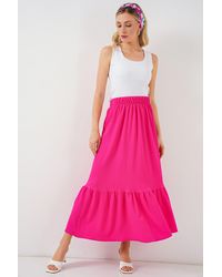 Bigdart - Textured Maxi Knit Skirt With Elastic Waist - Lyst