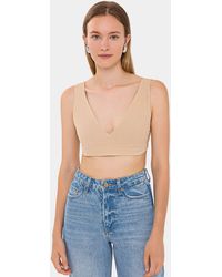 Hiccup - V-Neck Sleeveless Woven Crop Top - Lyst
