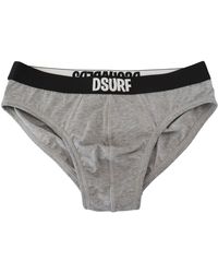 DSquared² - Dsquared² Grijze Dsurf Logo Katoen Stretch Slip Ondergoed - Lyst