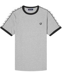 Fred Perry - Taped Ringer Steel Marl T-Shirt - Lyst