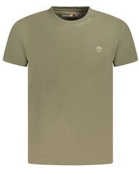 Timberland - Verde Katoenen T-Shirt Voor - Lyst