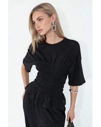 Busem - Effen Crepe Ruffles Blouse - Lyst