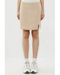 Hiccup - High-Waist Mini Tweed Skirt With Slit - Lyst