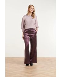 Smashed Lemon - Satijnen Wide Leg Broek - Lyst
