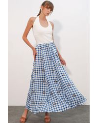 Bigdart - High-Waist Plaid Maxi Skirt - Lyst