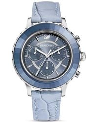 Swarovski - Octea Lux Chrono Watch, Swiss Made, Leather Strap, Stainless Steel - Lyst