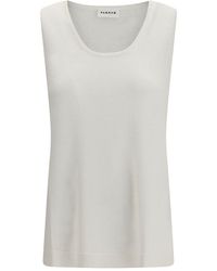 P.A.R.O.S.H. - P.A.R.O..H. ,Tops ,Wit ,Linnen Babylon Tank Top - Lyst