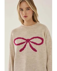 Hiccup - Relaxed Fit Bow Detail Sweater - Lyst