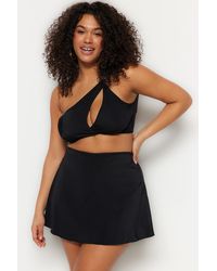 Trendyol - Trendyol Hoge Taille Plus Size Bikini Onderstukken - Lyst