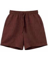 MixRay - High-Waisted Textured Cotton Shorts - Lyst