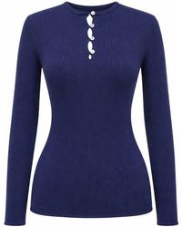 MixRay - Knopf Detail Rundhals Pullover - Lyst