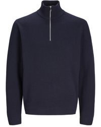 Jack & Jones - Jprblamilano Stitch Knit Half Zip S 12259664 Night Sky - Lyst