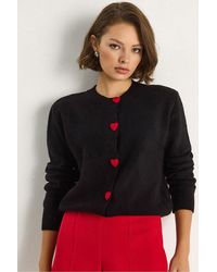 Bianco Lucci - Heart Buttoned Cardigan - Lyst