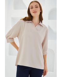 Bigdart - Polo Kraag Losse Pasvorm Blouse - Lyst