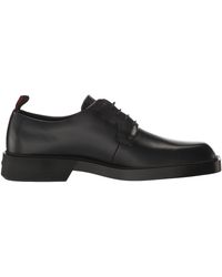 HUGO - Leren Platte Derby Schoenen - Lyst