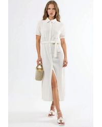 Busem - Belted Midi Shirt Dress - Lyst