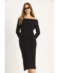 Bianco Lucci - Ribbed Midi Dress - Lyst
