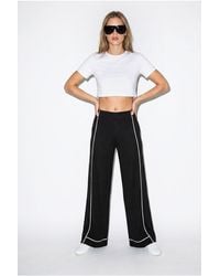 Bianco Lucci - High-Waist Wide-Leg Jersey Trousers - Lyst