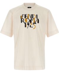 Fendi - Witte Katoenen T-Shirt - Lyst
