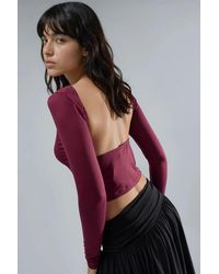 Busem - Slim Fit Crop Blouse With Back Detail - Lyst