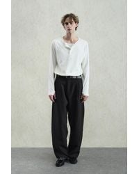 Giesto - Buttoned Crew Neck Long Sleeve T-Shirt - Lyst