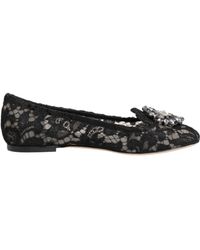 Dolce & Gabbana - Schnürflache Schuhe Mit Kristallen - Lyst